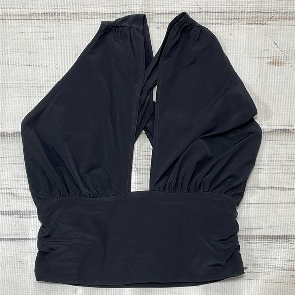 Vero Moda Top Women's Small Black Cropped Short Sleeve - Picture 3 of 15